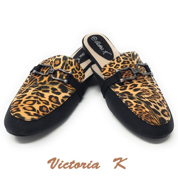 Victoria K Shoes - Women's Slip On Flat Slide Mules, M-3005, Camel